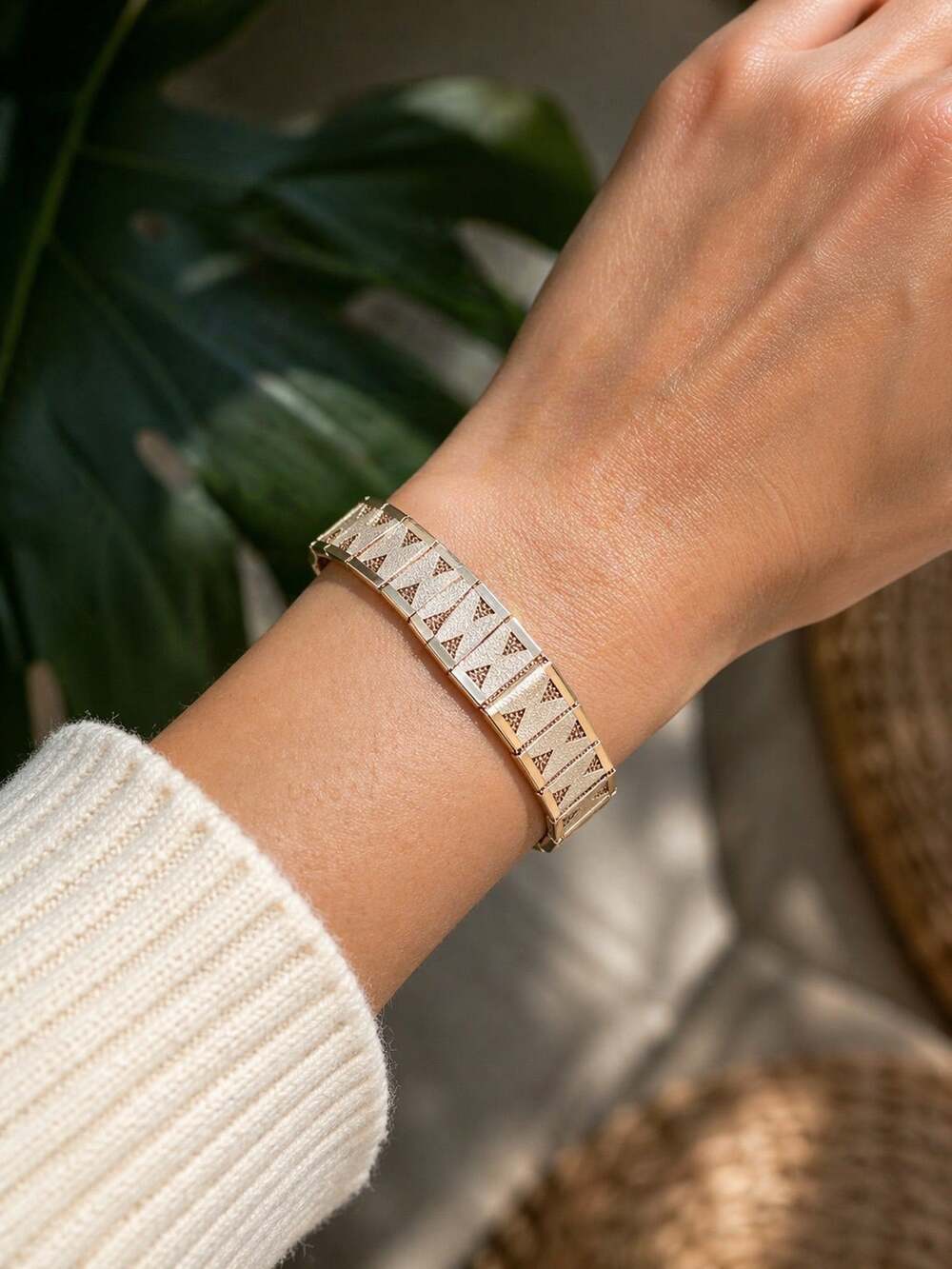 BOGO FREE Vintage modernist panel silver bracelet